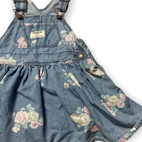 Baby OshKosh B'Gosh Denim Floral Overall Dress 24 Months - Picture 4 of 8